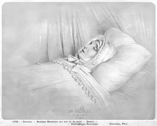 Madame Récamier (1777-1849) sur son lit de mort, 11 mai 1849